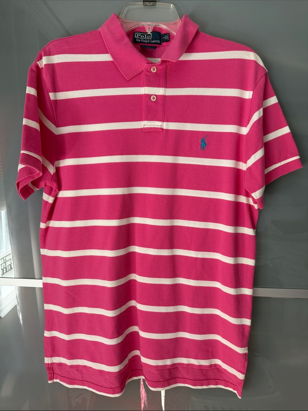 Polo by Ralph Lauren Bright Pink with White Striped Polo